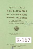 Kent-Owens-Kent-Kent Owens No. 2-20 Milling Machine Parts Manual-2-20-06